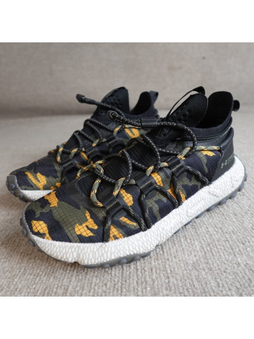 Under Armour Womens Sneakers 9 Black Green Camo Fat Tire NEW